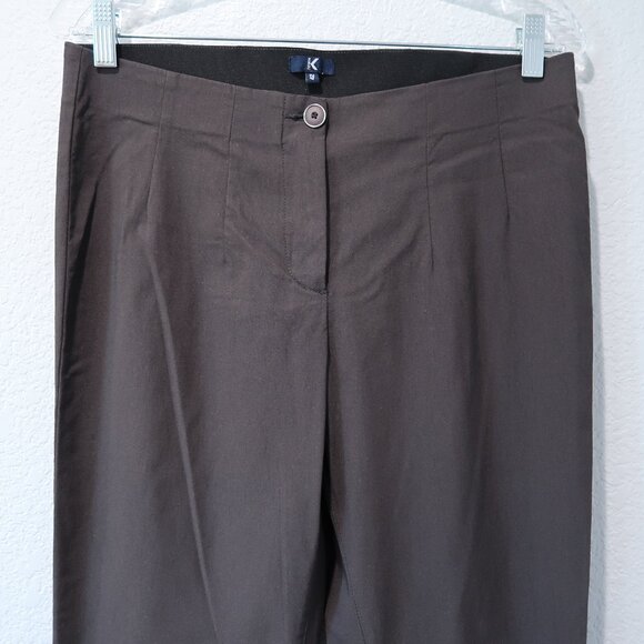 Pants Womens 12 Dark Gray Dress Trousers Stretch Straight Leg Elastic Waist - Picture 3 of 14